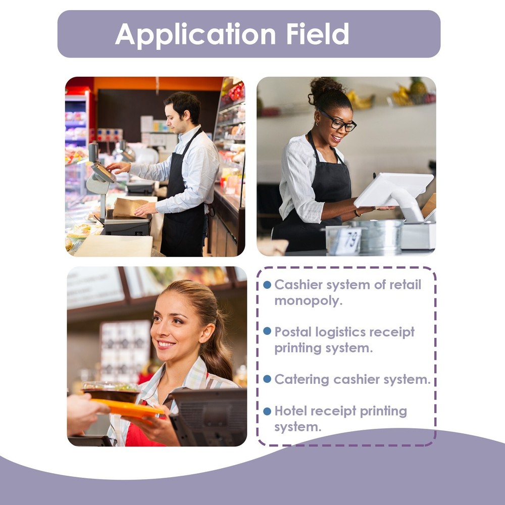 Thermal Receipt Printer 80mm POS Label Printer Serial USB Network Interface