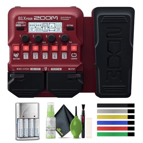 Zoom B1X FOUR Bass Multi-Effects Processor with Expression Pedal, With 70+
