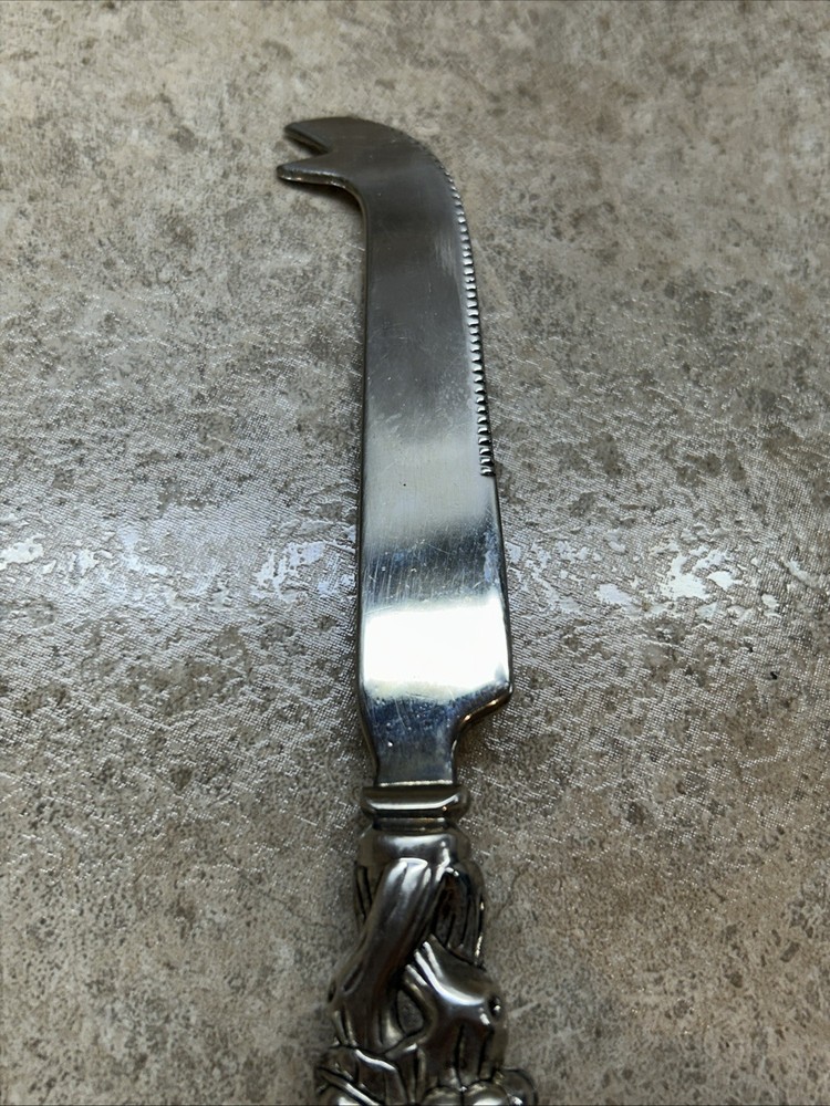 Silver Cheese Knife Grape Vine design