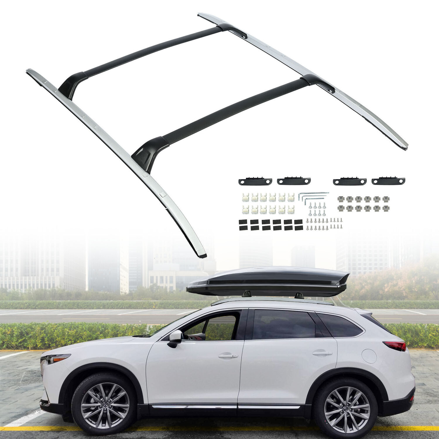 4Pcs For Mazda CX-5 CX5 2017-2024 2022 Roof Rail Rack Carrier Cross Bar Crossbar