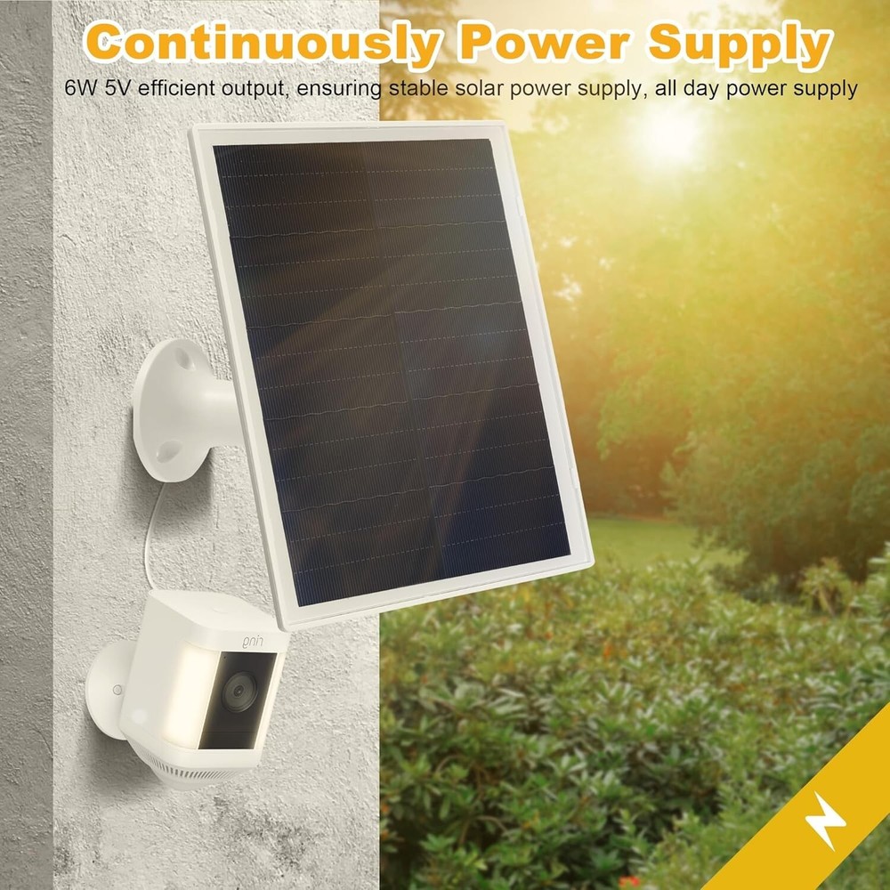 Waterproof Solar Panel for Ring Cameras - Fast Charging and Easy Setup