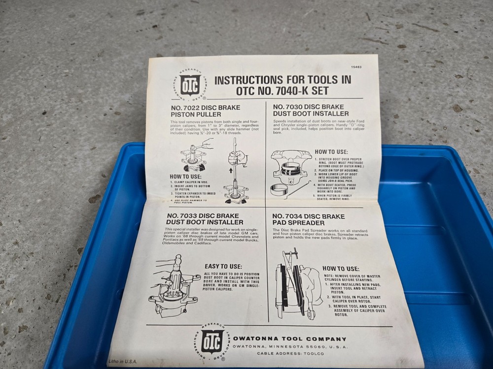 OTC 7040-K Caliper Piston Puller Brake Kit
