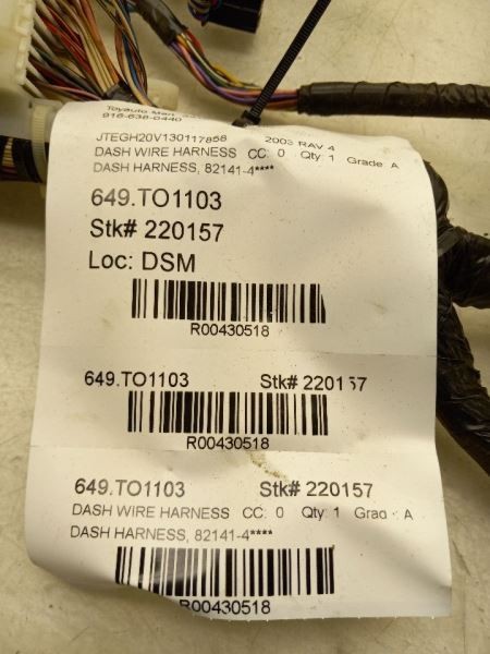 03 TOYOTA RAV 4 DASH WIRE HARNESS