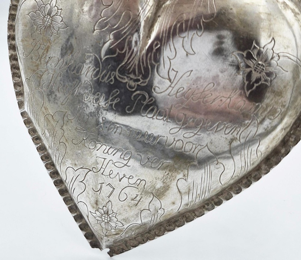 18TH CENTURY DUTCH SOLID SILVER ENGRAVED PLAQUE / PANEL c1764