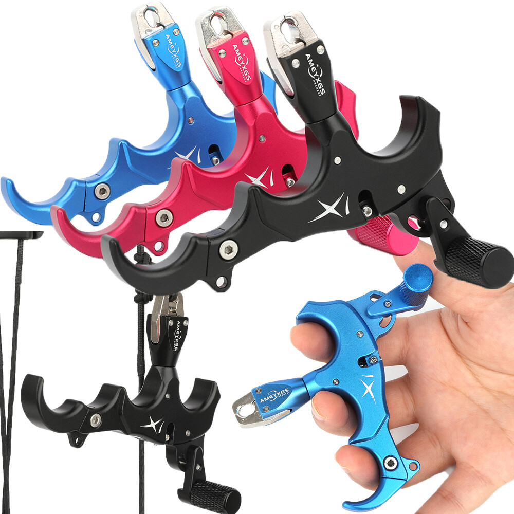 Release Aid 3 4 Finger Grip Thumb Caliper Trigger Archery Compound Bow Hunting