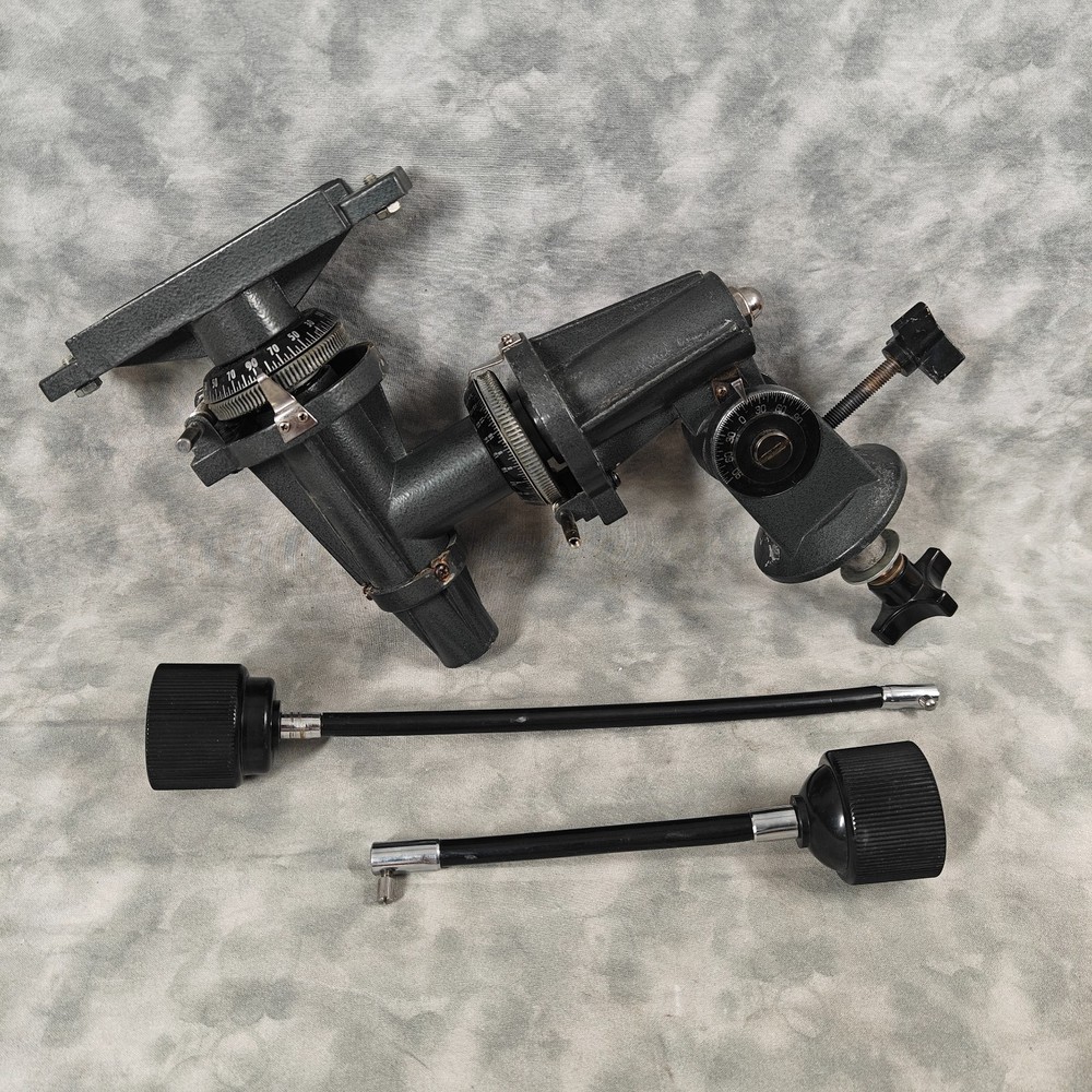 EQ Equatorial Telescope Mount Head w Setting Circles + 2 Slow Motion Cables RA