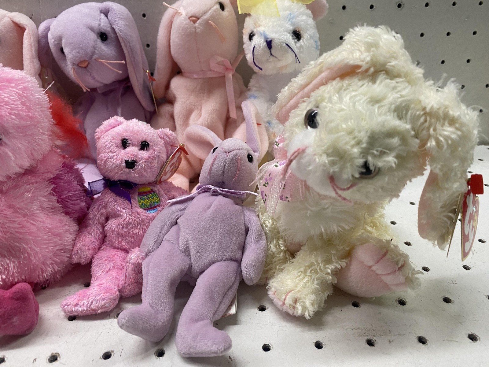 Vintage Ty Easter Bunny Chick Bear Plush Lot 11 Small Pastel Stuffed Animal Toys