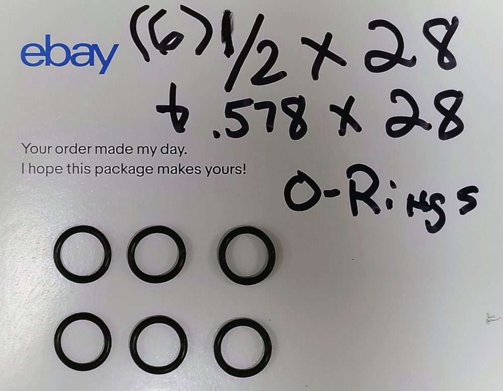 (6) 1/2 x 28 Threaded Muzzle O-Rings Hi-Temp Fluoroelastomer Protector Seals