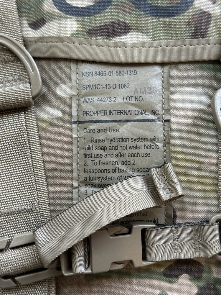 USGI Army EUC OCP Multicam Molle II Hydration System Carrier Backpack No Bladder