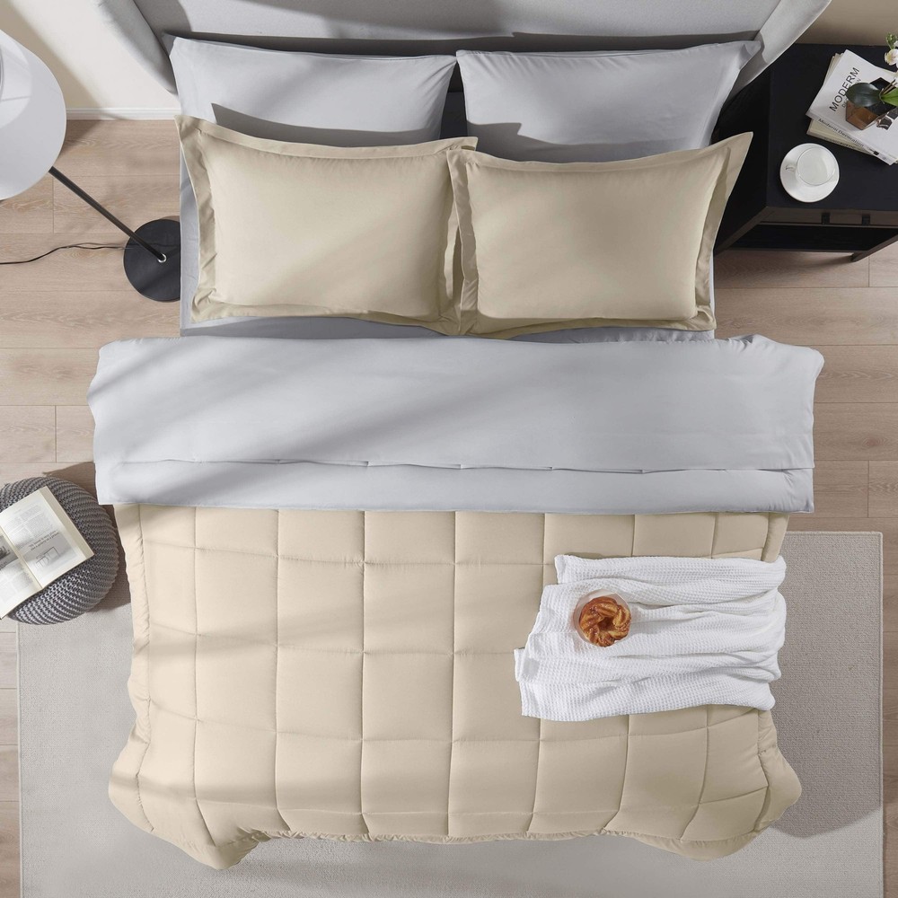7 PC Reversible Bed in a Bag, Microfiber Comforter Set, lightweight & Breathable