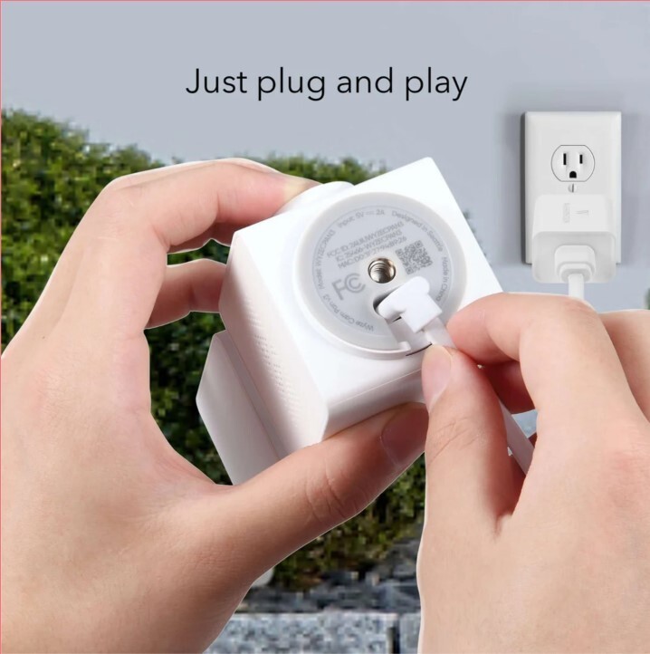 Wasserstein Power Cord for Wyze Cam Pan V3 | 20 ft Cable and Adapter - White