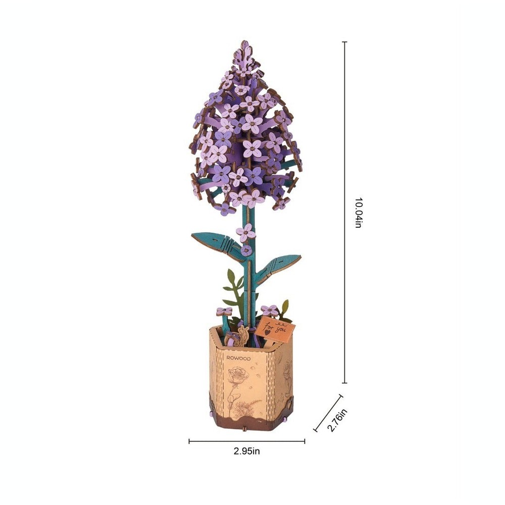DIY 3D Wood Puzzle Lilac 154pcs