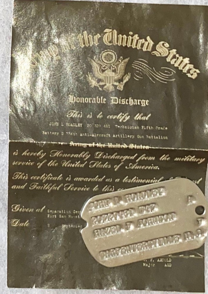 WWII USNR Frederick Grant T-45 Dog Tag Set