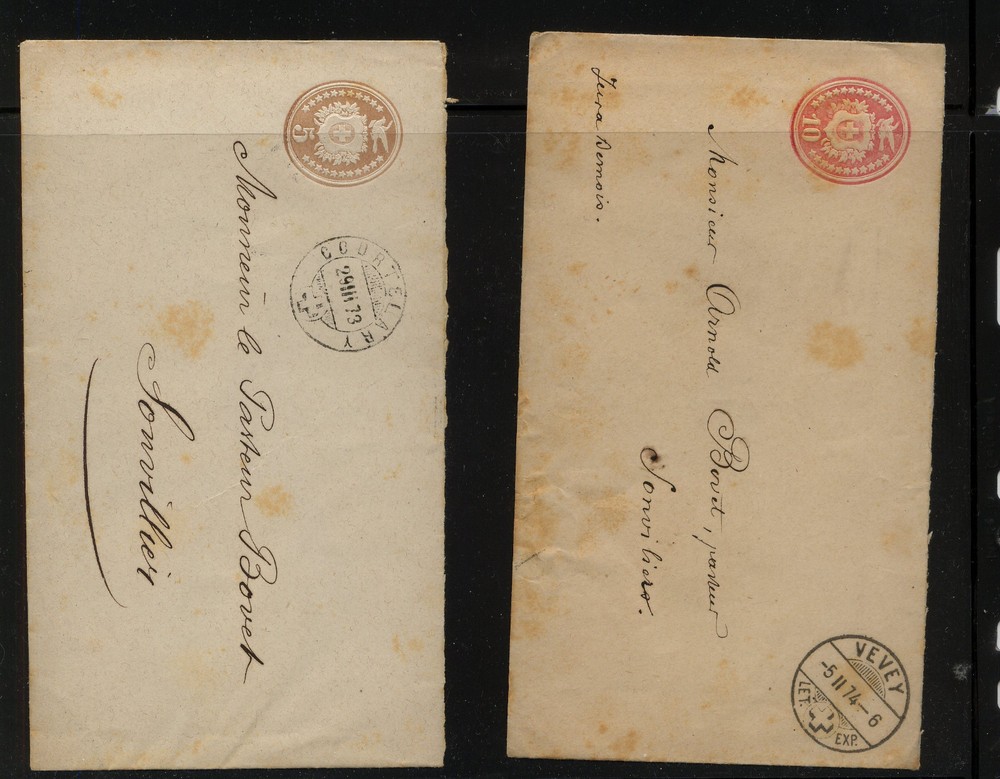 Switzerland   2  postal  envelopes  used         KL0314