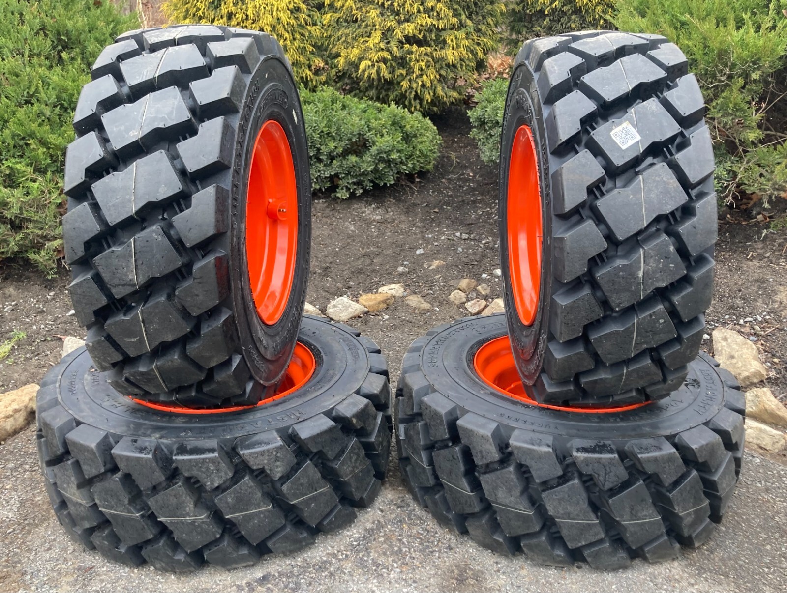 4 HD 12-16.5 Skid Steer Tires/Wheels/Rims for Bobcat & more-12X16.5-14PLY