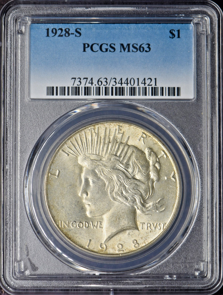 1928-S Peace Silver Dollar - PCGS MS63 - ✪COINGIANTS✪