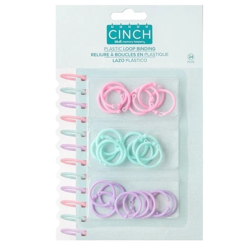 We R Memory Keepers Cinch Plastic Loop Binding 24/Pkg-Pink,Lilac & Blue 60000609