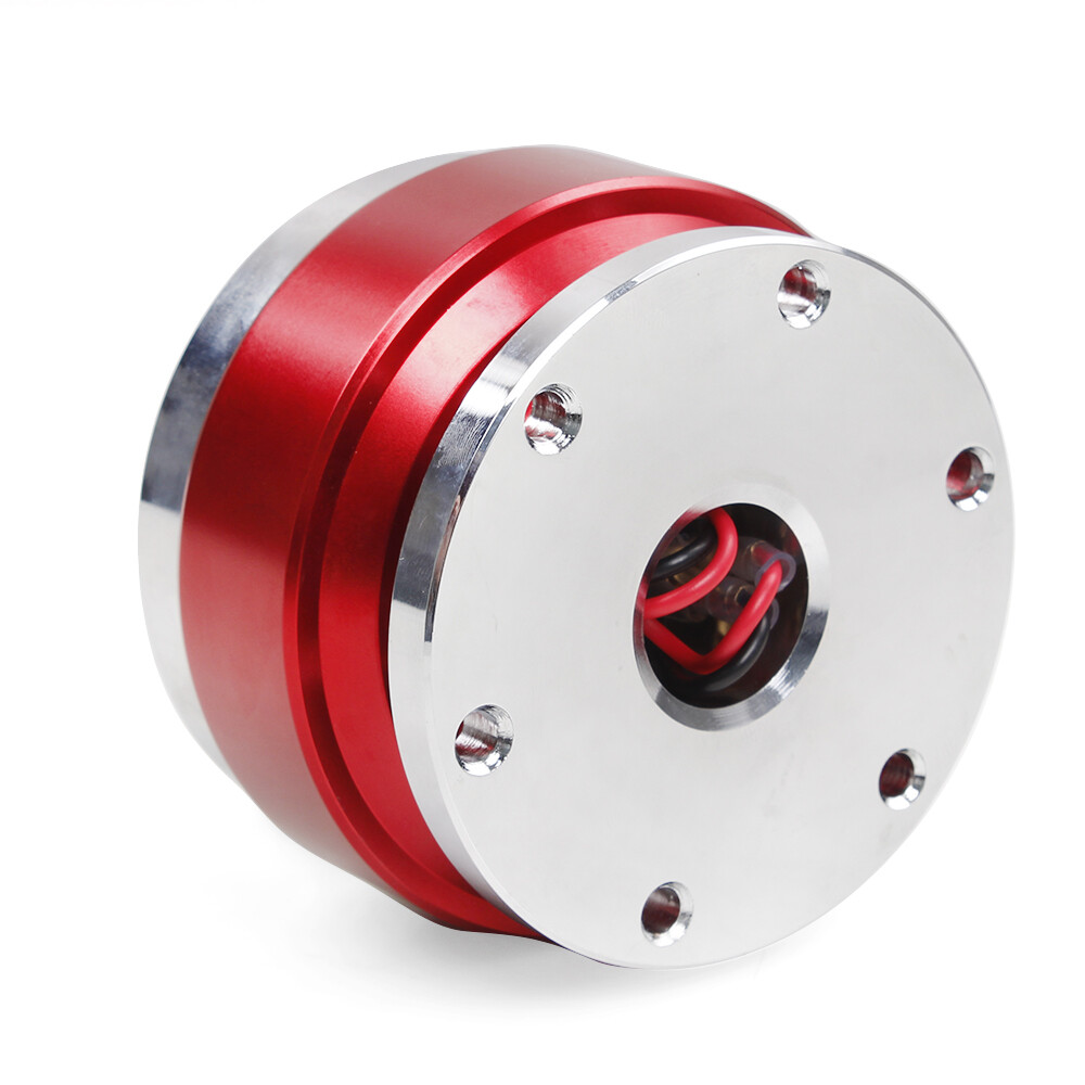 345mm Deep Dished Red Racing Steering Wheel with Ball Quick Release Adapter Kit