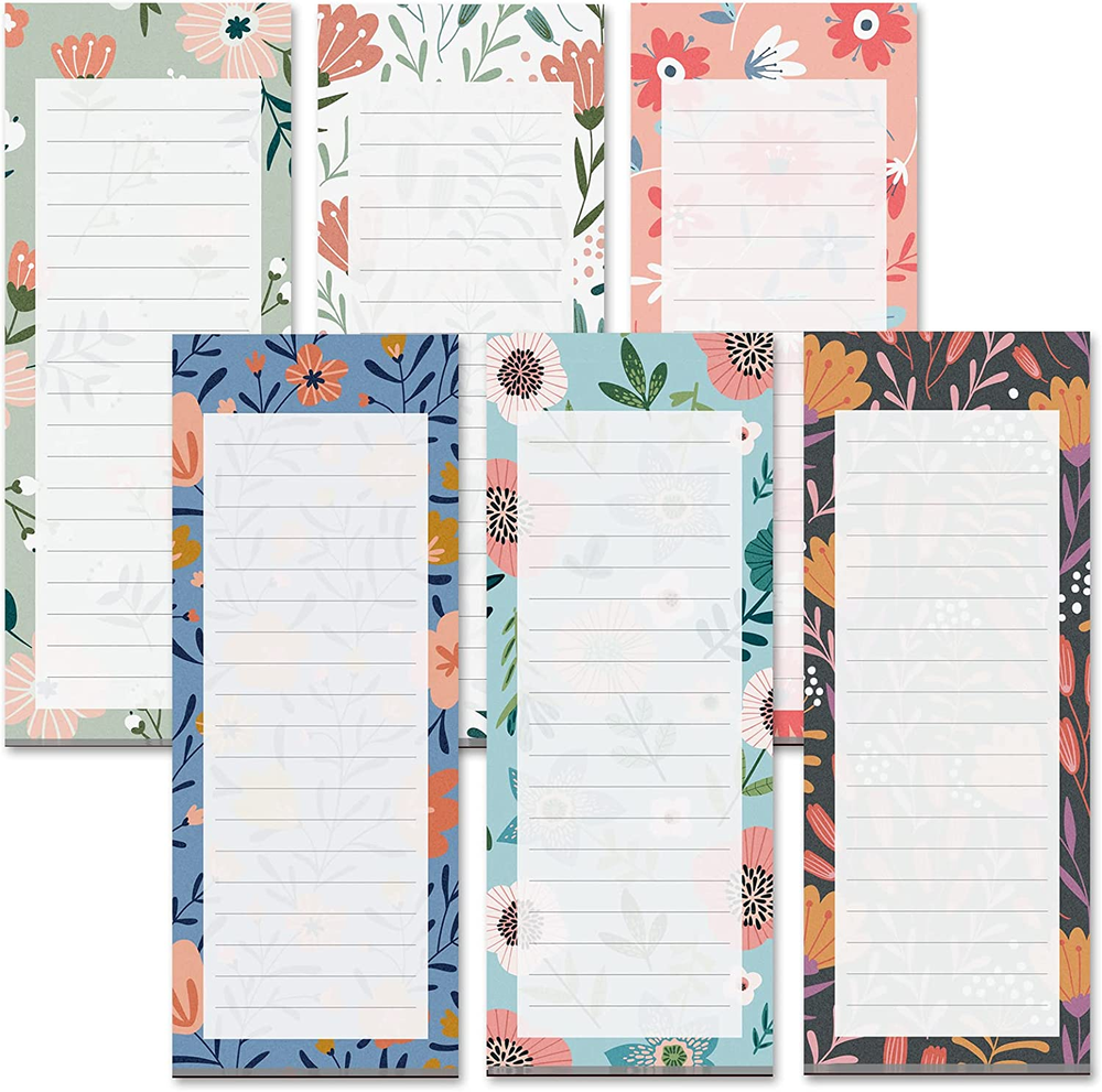 Grocery List Magnet Pad for Fridge 6-Pack Magnetic Note Pads Lists