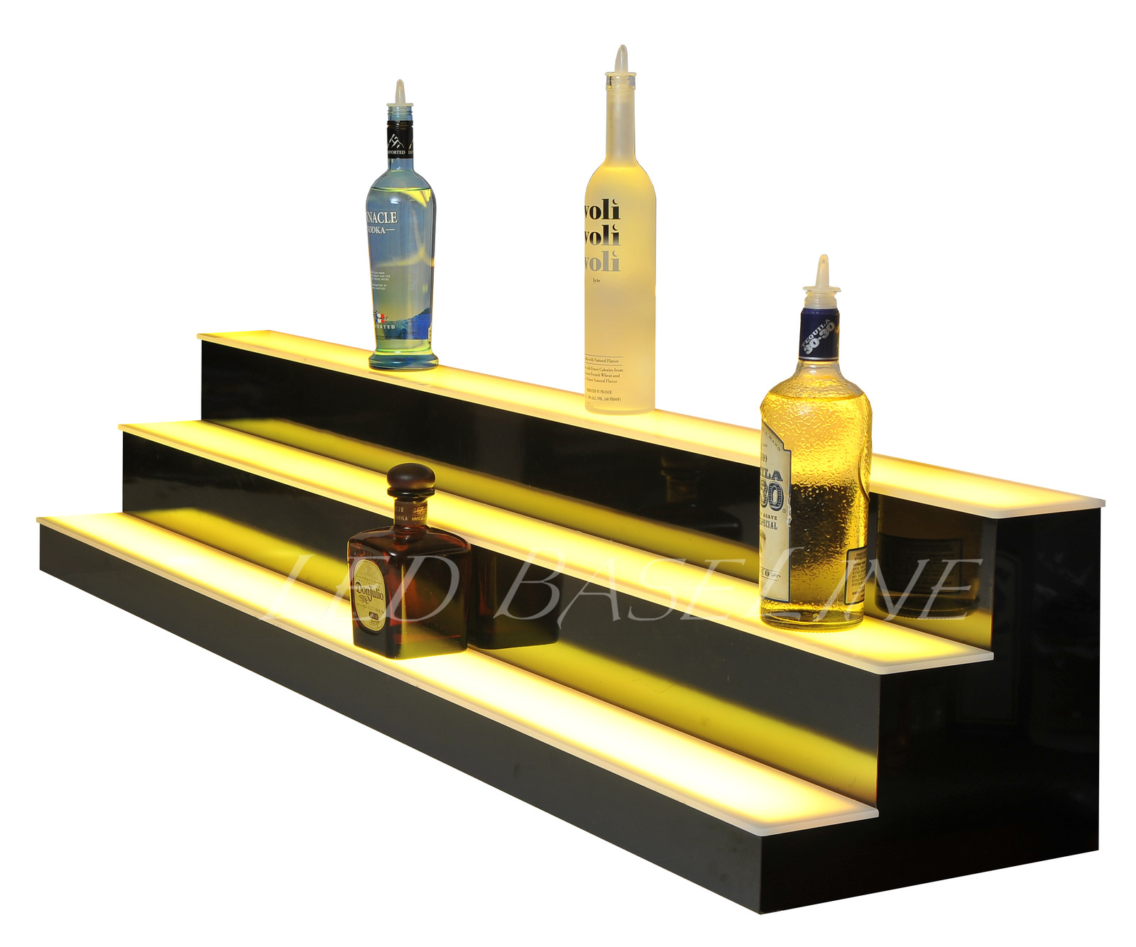 58" LED Lighted Bar Shelving 3 Step Color changing Display Bottles