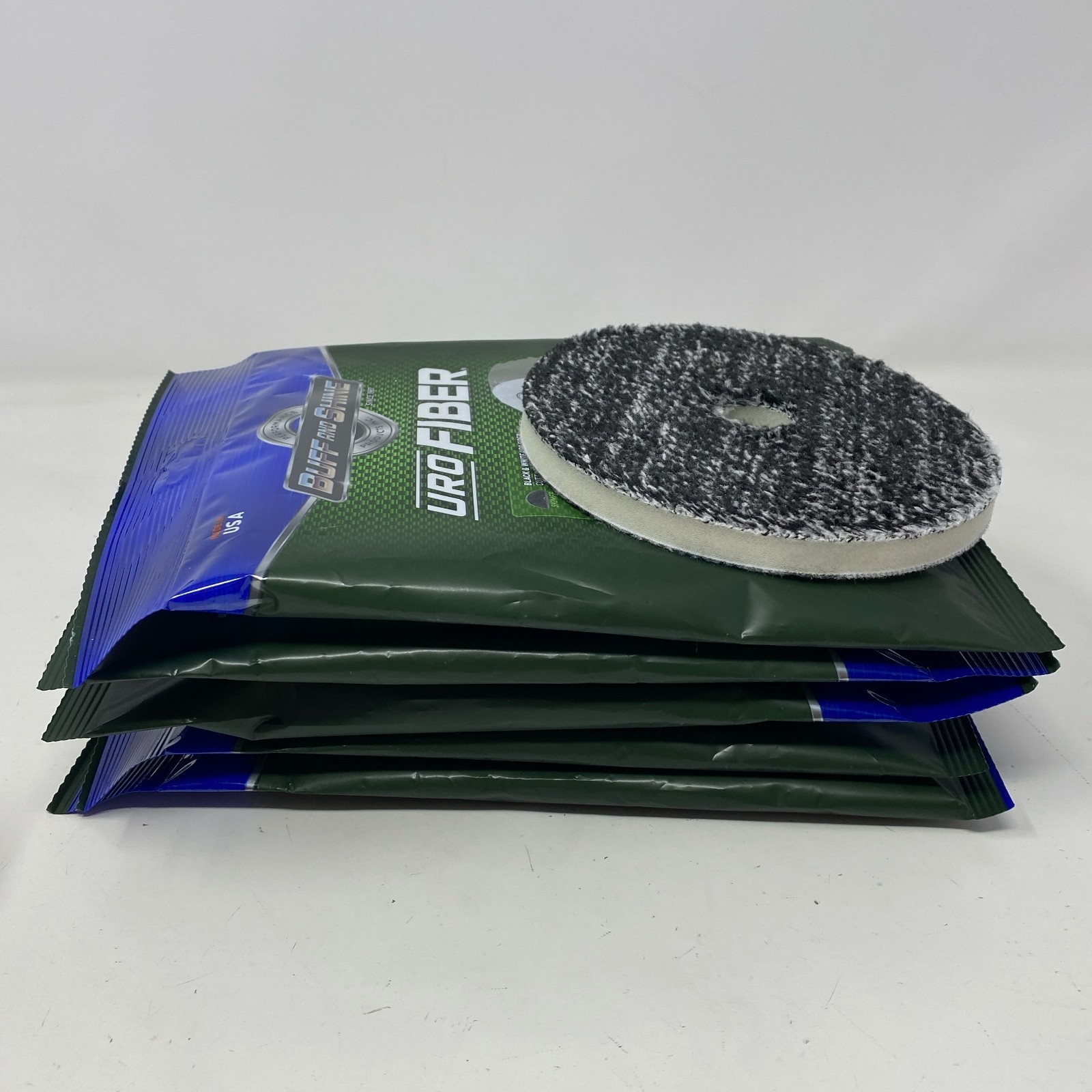 Buff and Shine URO-Fiber Microfiber Pads 5in Black/White - 6 Pack