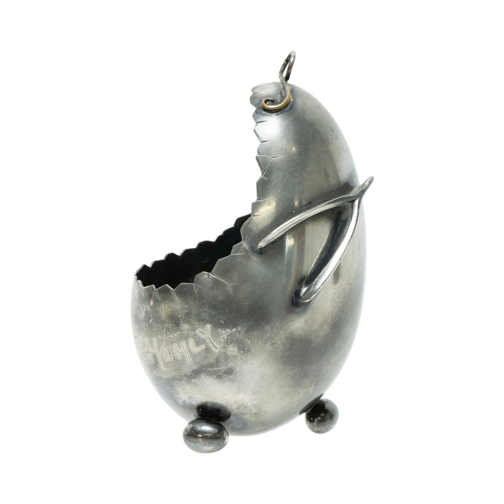 Victorian Silverplate Egg Motif Sugar Bowl