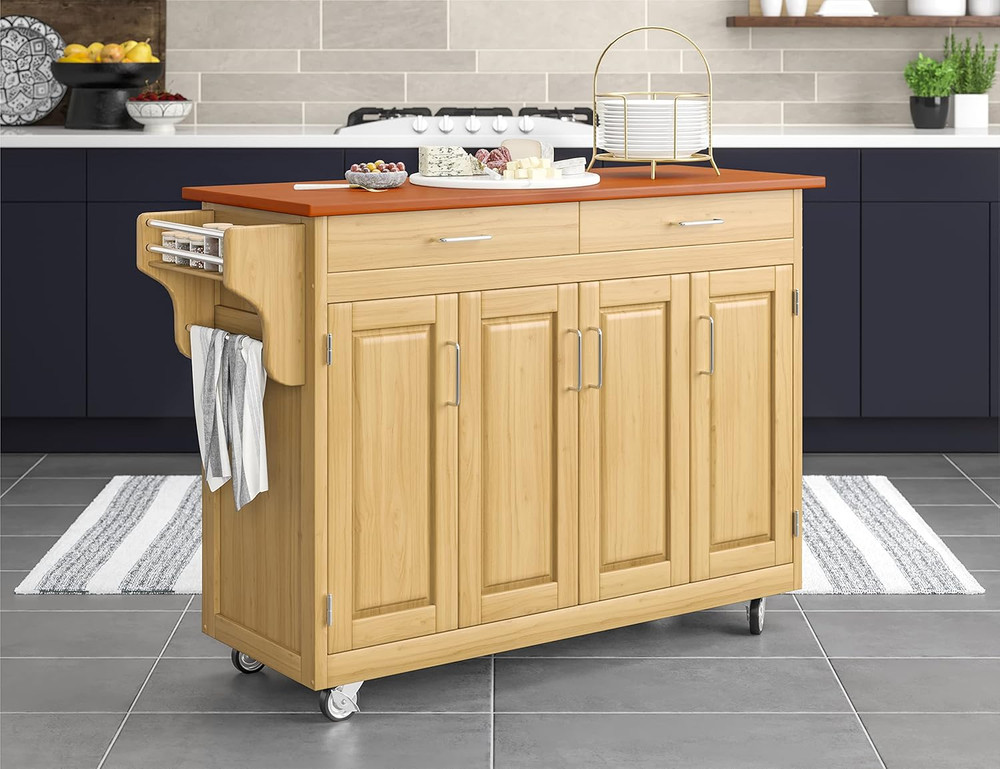 Natural Oak Create Kitchen Cart - Stylish & Functional Storage Solution