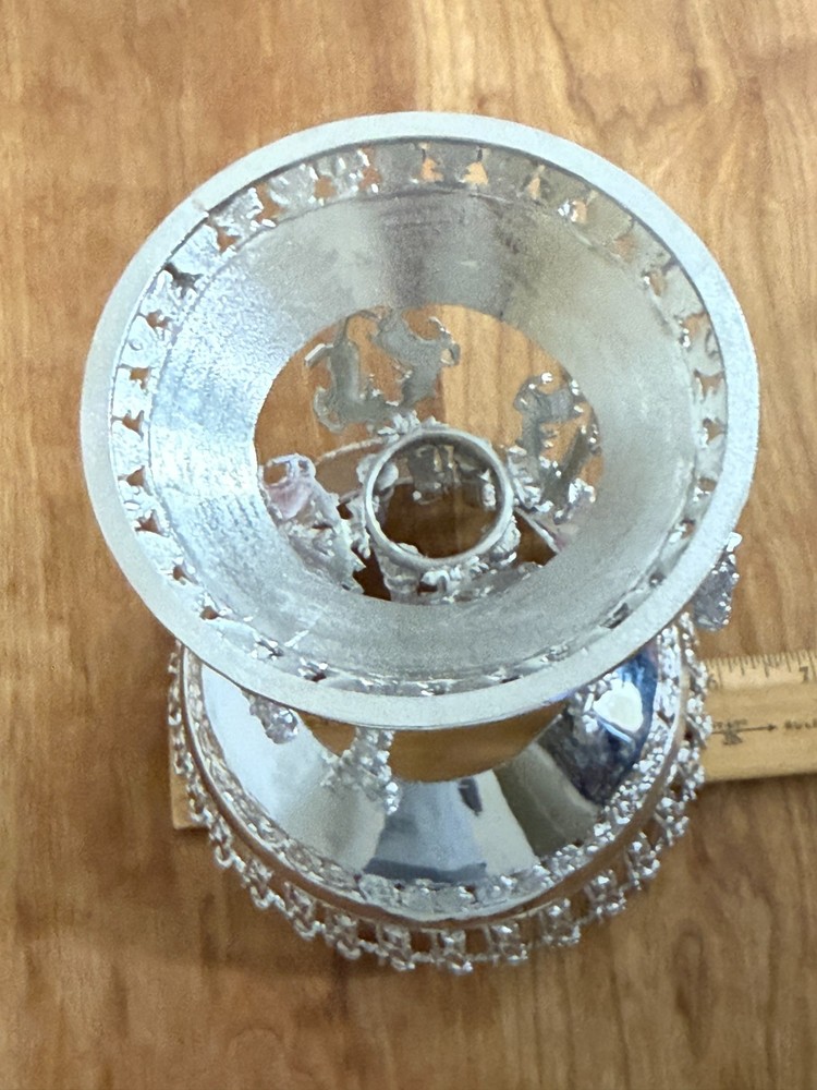 Large Middle Eatern 900 Silver Footed Bowl Marked 672 gr