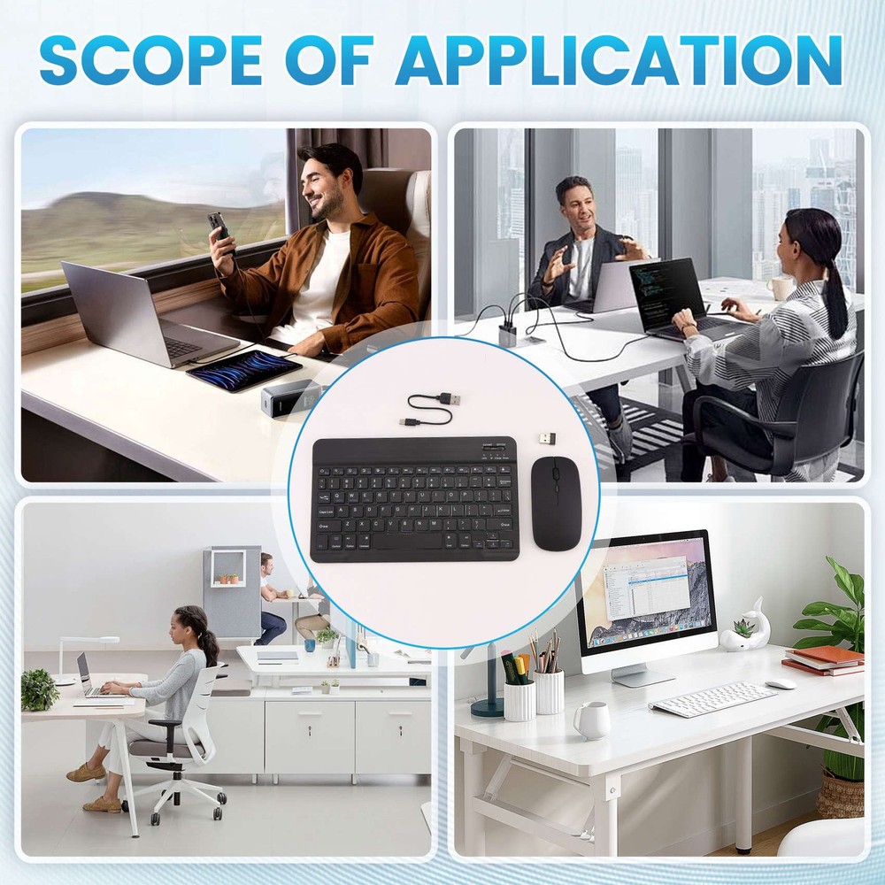 Ultra-Thin Silent Bluetooth Keyboard and Mouse Set Suitable for Tablet3669