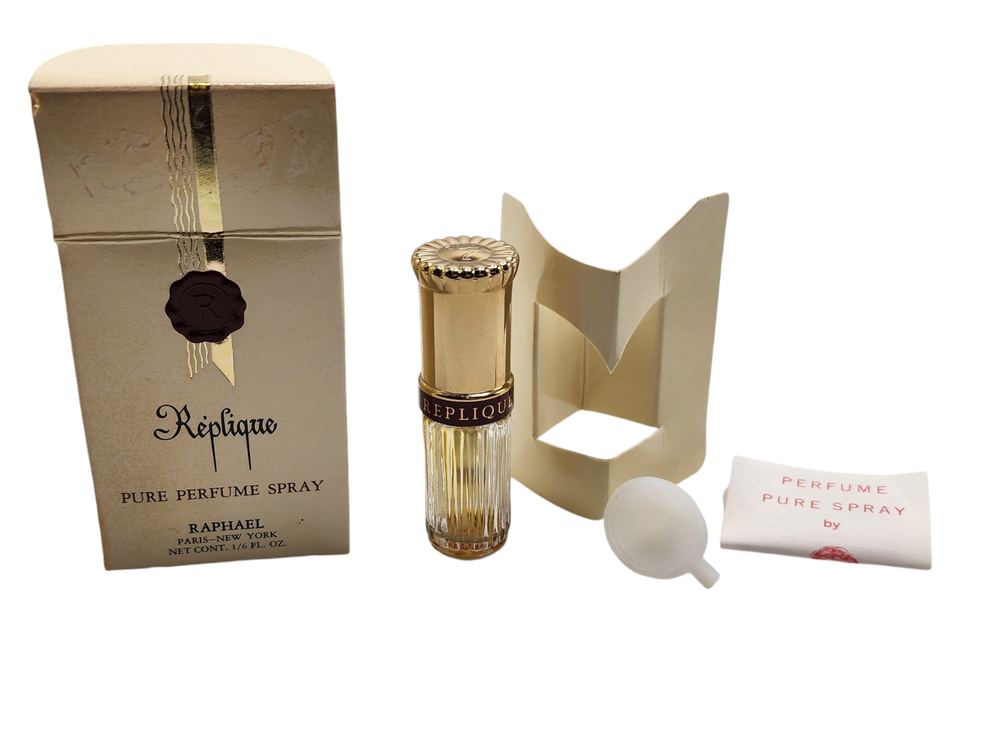 Replique by Parfums Raphael EMPTY 1/6 oz Mini Perfume Spray with Card & Inserts