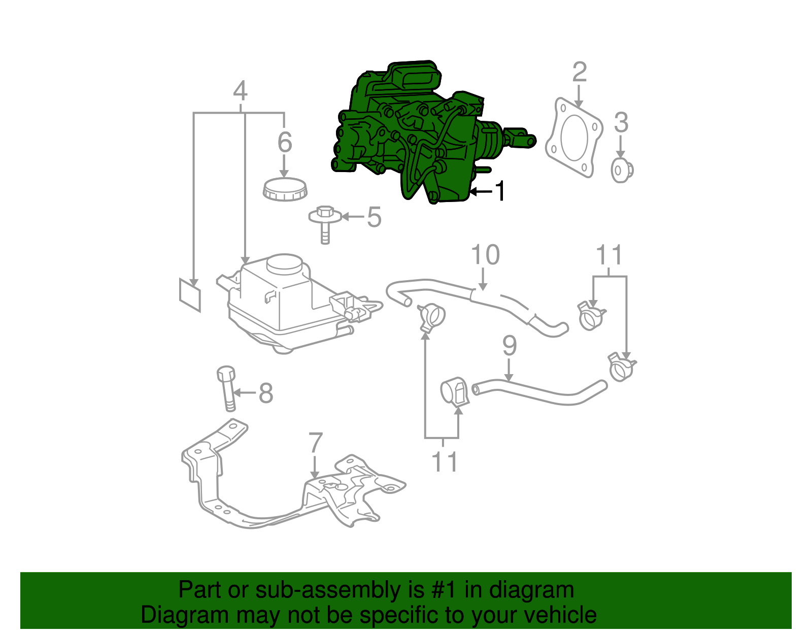 OEM Genuine Toyota Prius Brake Master Cylinder Actuator Assembly 47050-47150