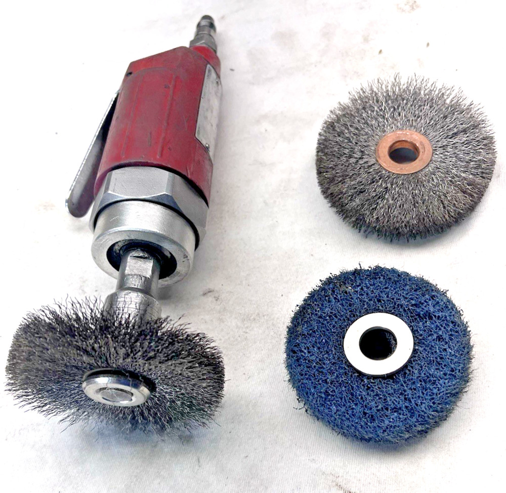 2 Pneumatic Tools - Straight Grinder, Drill W/Wrenches/Key