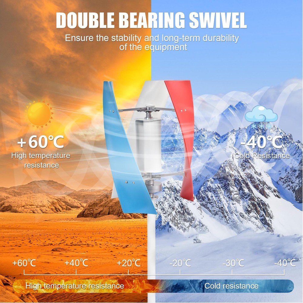 3000W Wind Turbine Generator 24V Windmill Kit W/ Controller