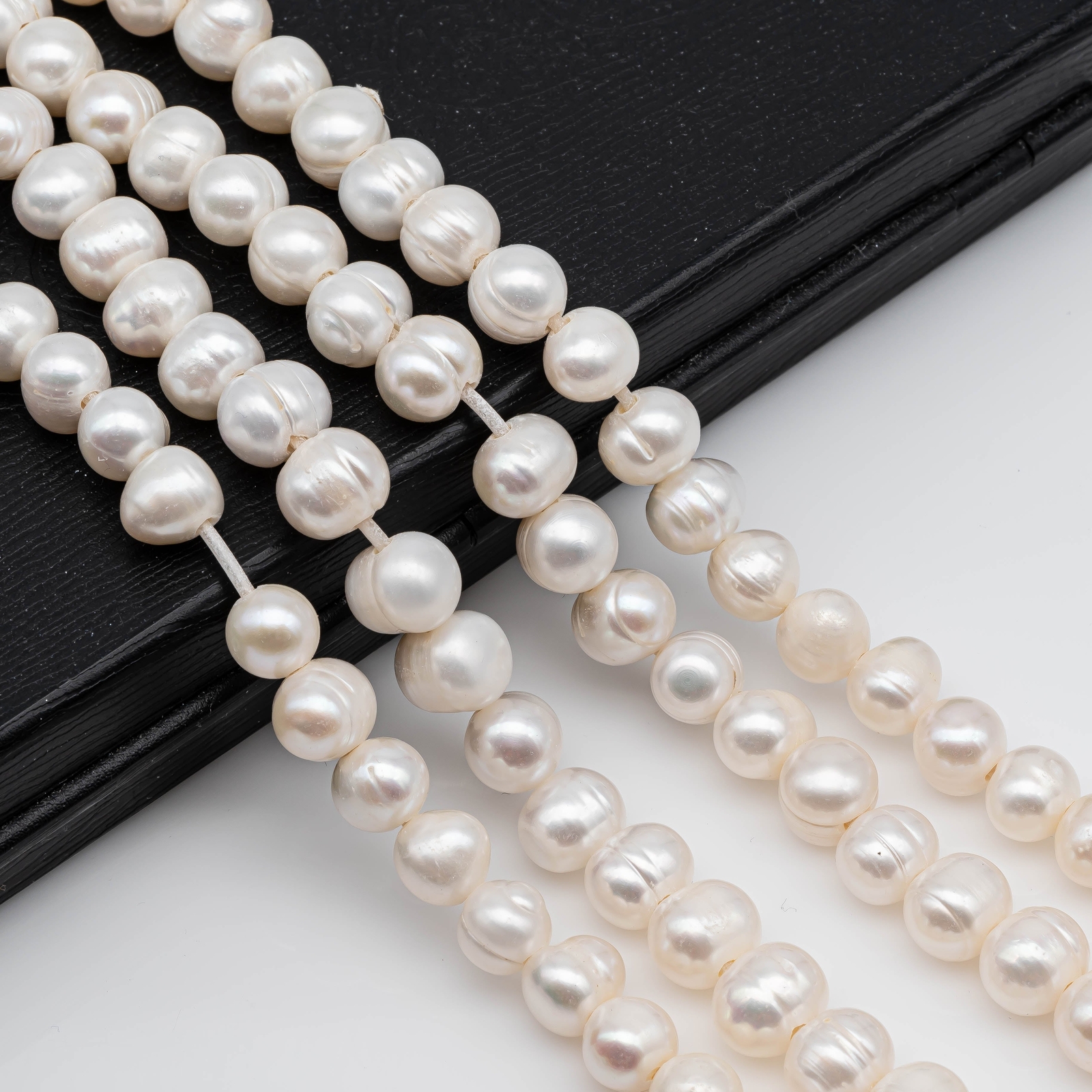 9-10mm Large Hole Freshwater Pearls in 8 inch Strand