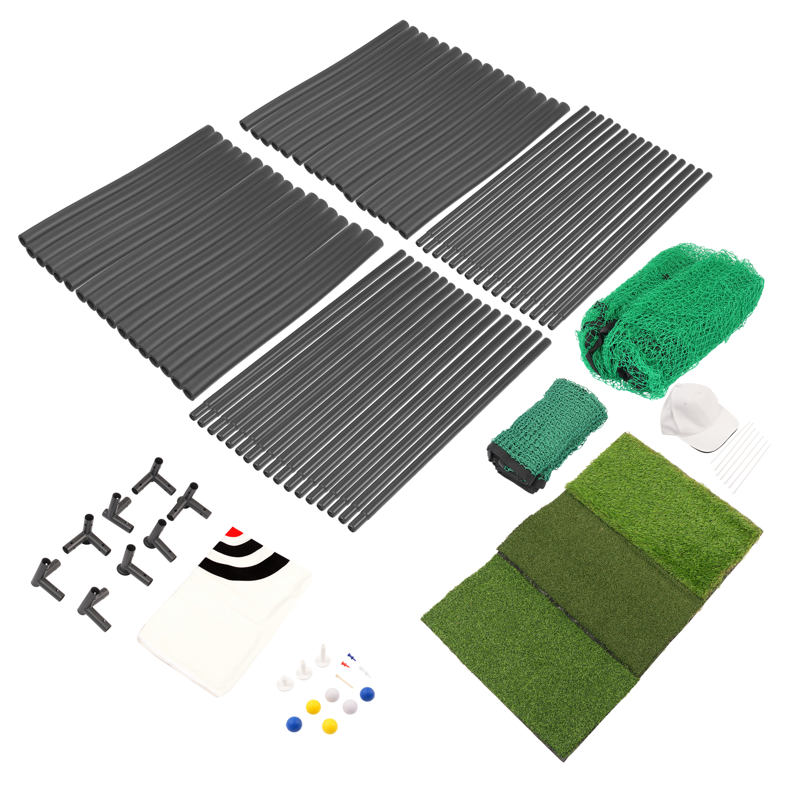 10X10FT Golf Driving Cage Net For Swing Practice Hitting Kit W/Training Aids