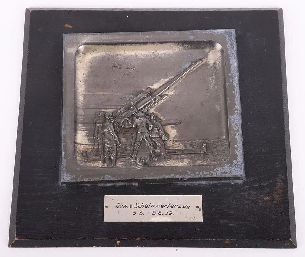 ORIGINAL GERMAN WW2 LUFTWAFFE FLAK CREW PLAQUE