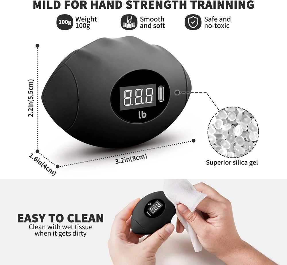 Hand grip trainer, rechargeable digital grip trainer