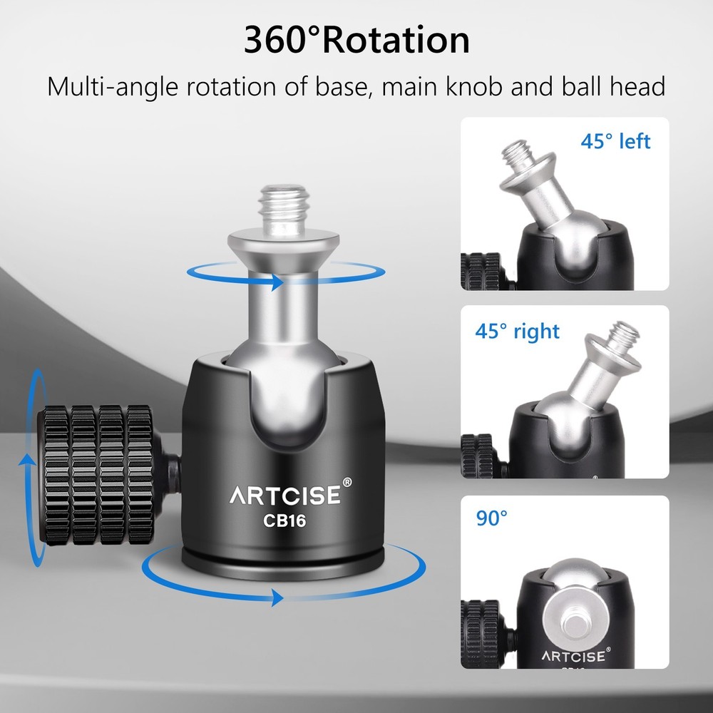 Low-Profile Ball Head Panoramic Camera Tripod Head Rotating Mini Tripod Head