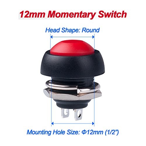 12MM Waterproof Momentary Push Button Switch 15PCS ON- Off Switch (5 Colors)