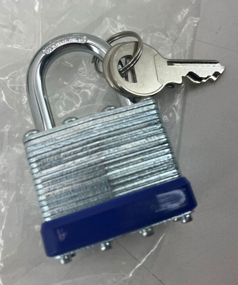 5- Pack 40mm Laminated Pad Locks Keyed the Same Alike- Marked Blue