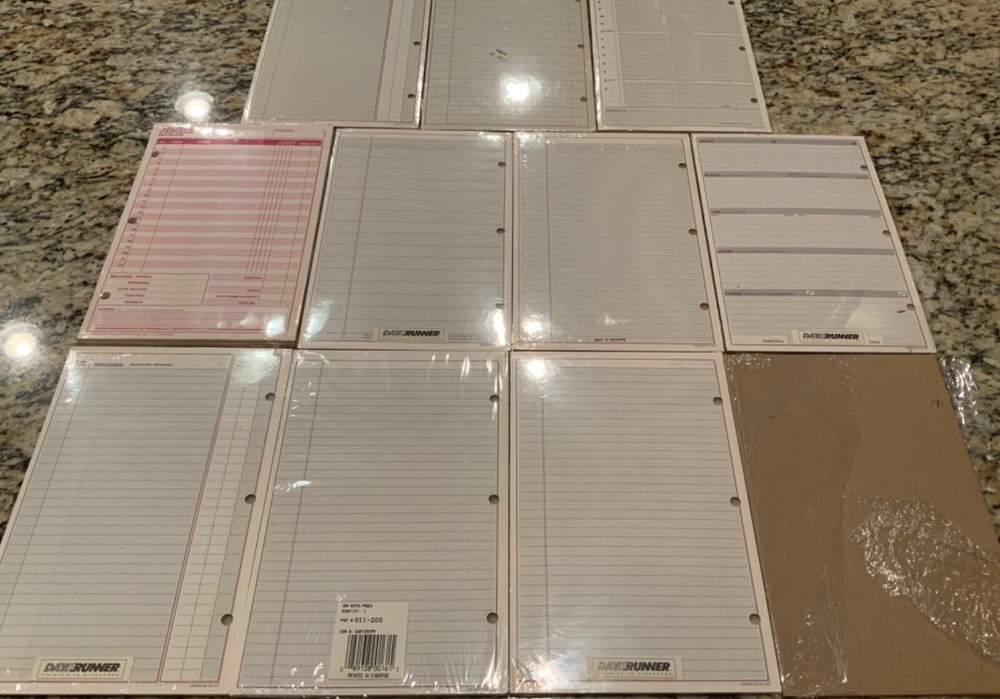 11 Day Runner 3 Ring Refill Lot Planner Memory Index Notes Contacts Receipt Plus