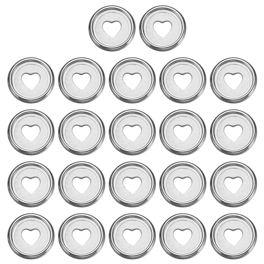 24mm Book Binding Discs 22pcs Discbound Expansion Discs Plating Heart, Silver