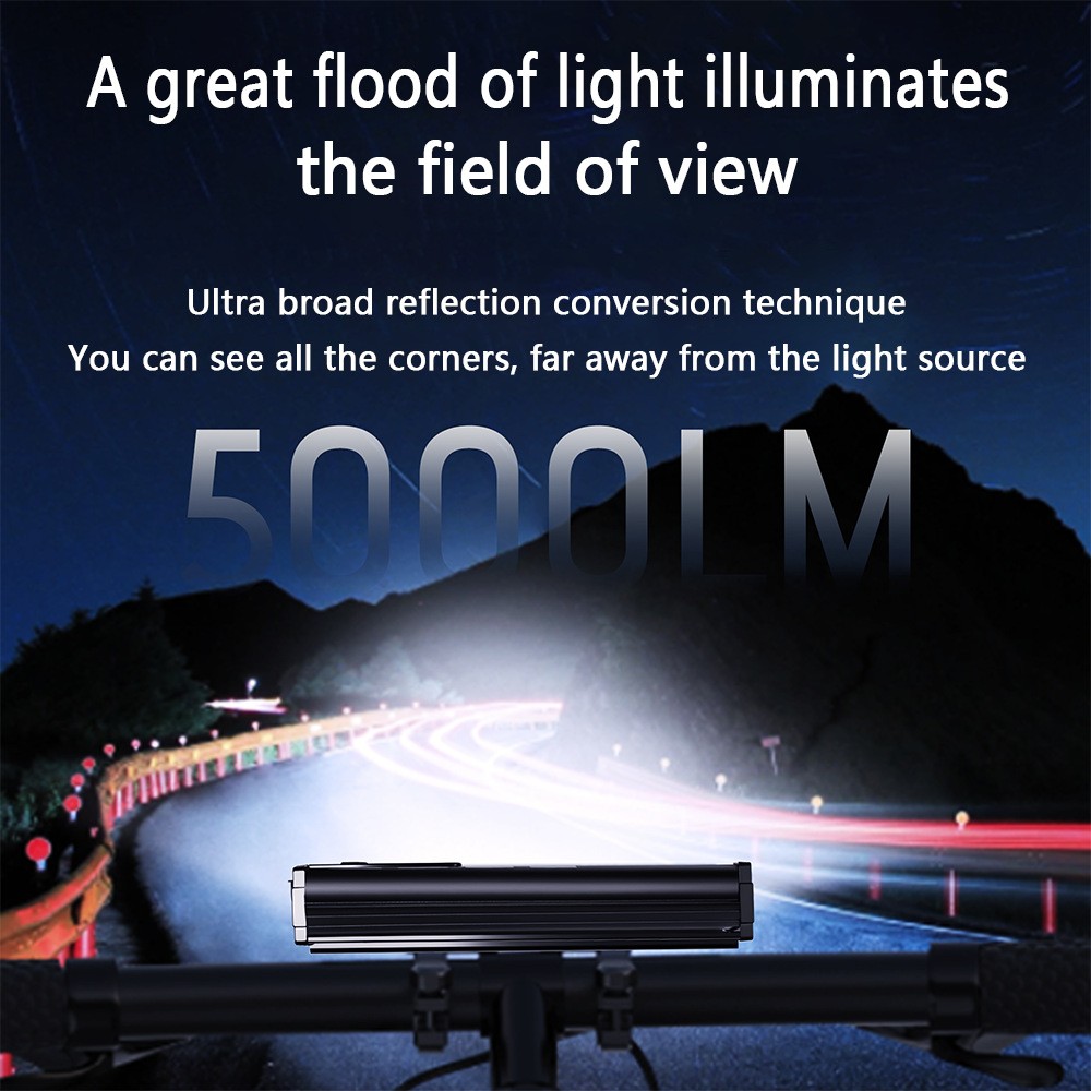 5000 Lumen Bike Lights Rechargeable Bicycle Light Super Bright Bicycle Headlight