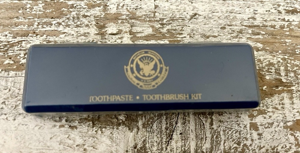 U.S Navy Military Bachelors Quarters Toothpaste & Toothbrush Kit Collectible