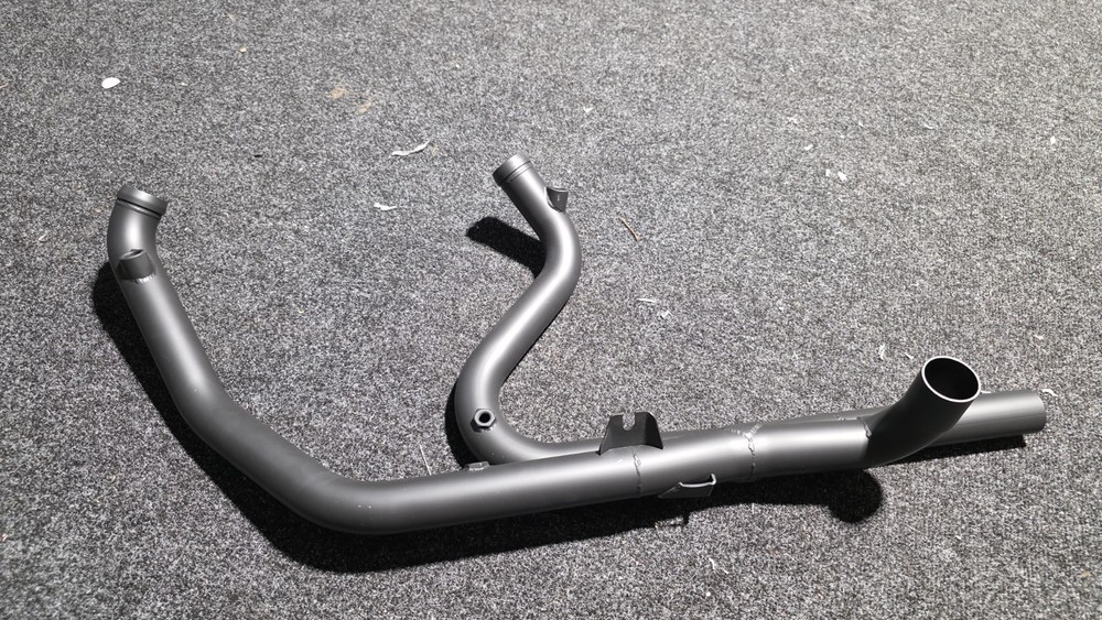Matte Black Exhaust Header For Harley-Davidson V-Twin Engine