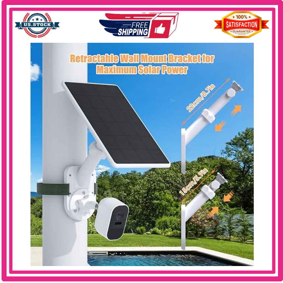 2 in 1 Wall Mount for Cameras Solar Panel Compatible Ring Blink Arlo