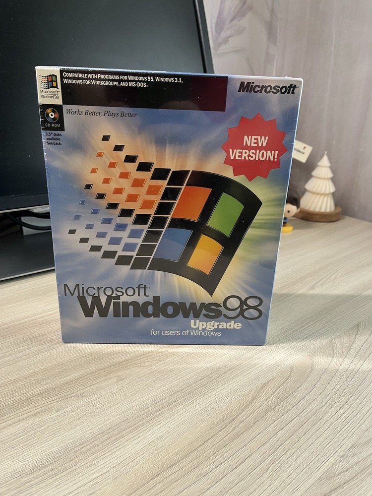 MICROSOFT WINDOWS 98 UPGRADE SEALED RETAIL BOX