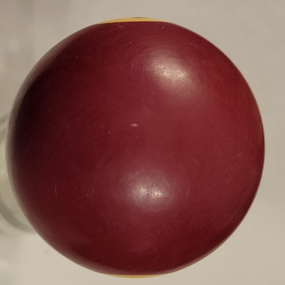 Vintage Number 7 Solid Maroon Replacement Pool Billiard Ball Yellowed