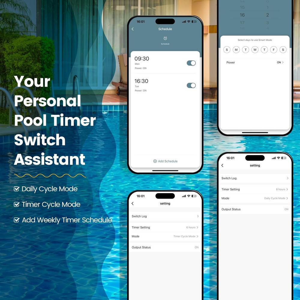 WiFi Above Ground Pool Timer Switch, Ortis Smart with Orange