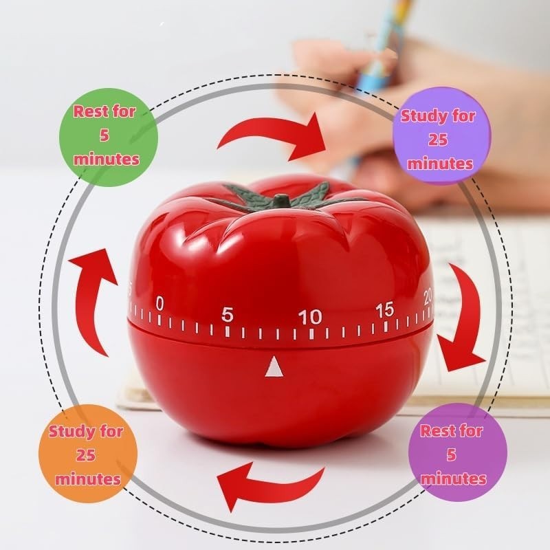 Charming Red & White 60-Minute Mechanical Kitchen Timer - No Batteries Needed